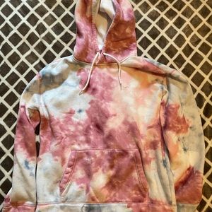 Hollister Blue and Pink Tie-Dye Sweatshirt
